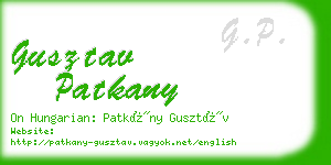 gusztav patkany business card